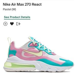 Nike Air Max 270 React Pastel Size 8